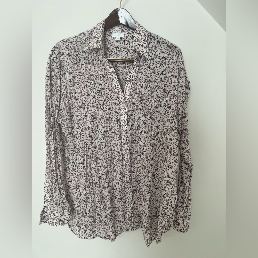 J. Jill Lilac and Black Floral Top